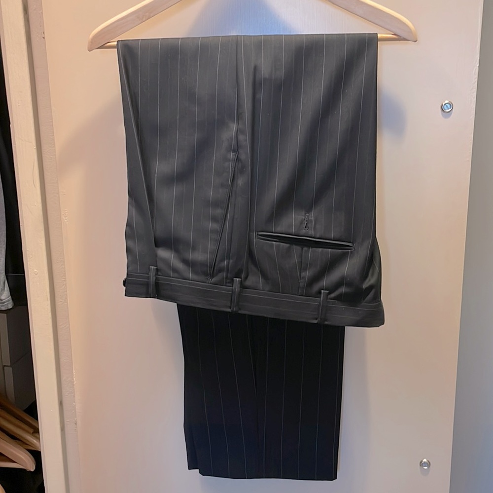 Wool pinstripe pants